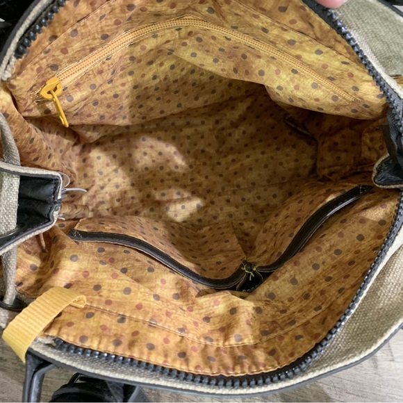 SHERPANI Beige CANVAS Brown ECO-Leather LAUREL Shoulder BAG Tote NATURAL Purse - Picture 8 of 10